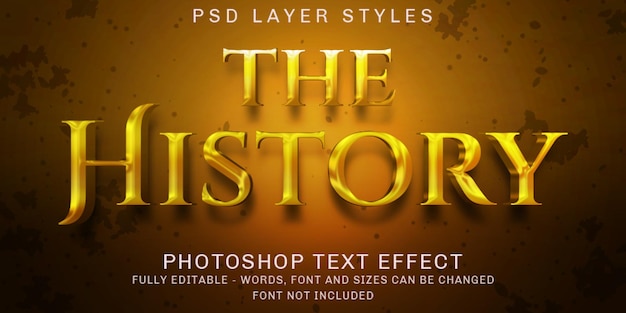 Style D'effet De Texte D'or D'histoire Créative