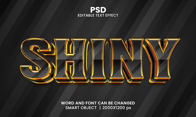 Style d'effet de texte photoshop modifiable 3d brillant avec arrière-plan