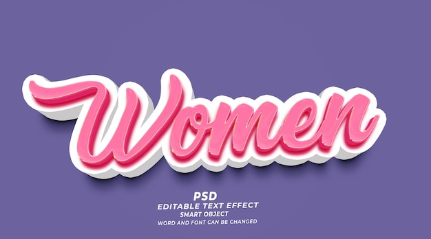 Style D'effet De Texte Photoshop Modifiable 3d Pour Femmes