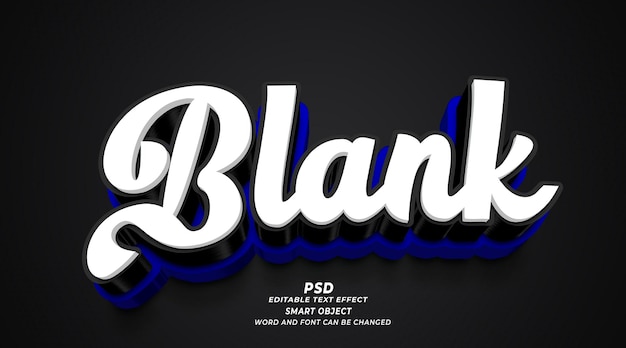 PSD style d'effet de texte photoshop modifiable 3d vierge