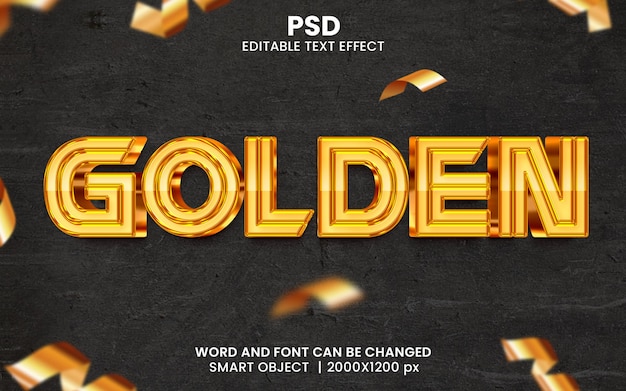 PSD style d'effet de texte photoshop modifiable de luxe doré 3d avec fond moderne