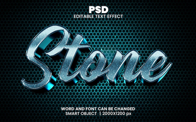 Style D'effet De Texte Photoshop Modifiable En Pierre 3d Avec Fond Moderne