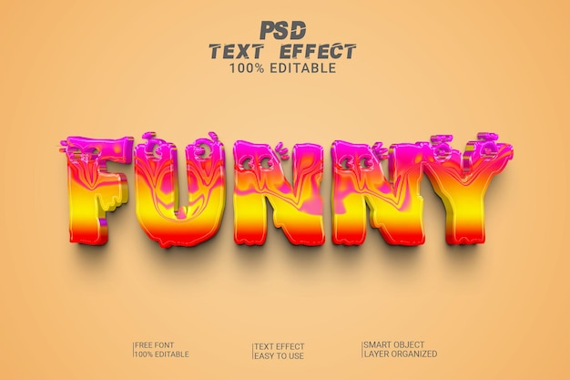 Style D'effet De Texte Psd 3d Drôle