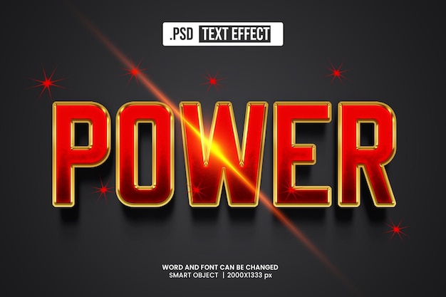 PSD style d'effet de texte psd power 3d