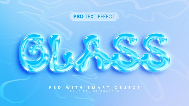 PSD style d'effet de texte en verre 3d