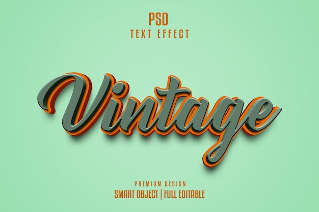 PSD style d'effet de texte vintage