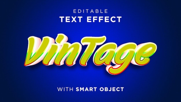 Style D'effets De Texte Modifiables 3d Vintage