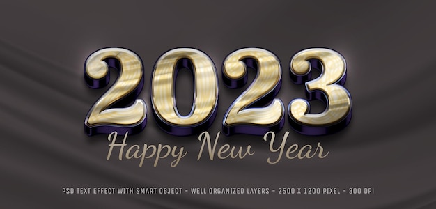 Style élégant 2023 Bonne Année Avec Effet De Style 3d Numéro Modifiable