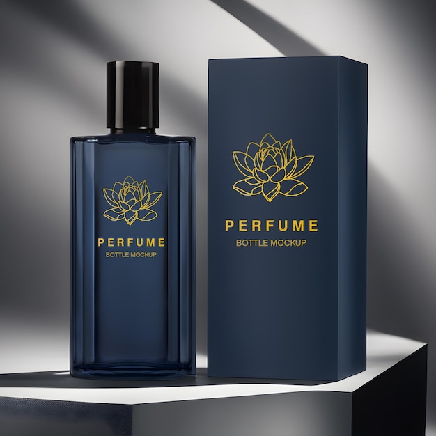 Style minimal de maquette psd de bouteille de parfum