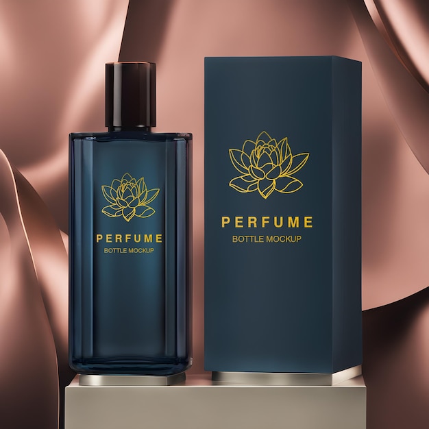 Style minimal de maquette psd de bouteille de parfum