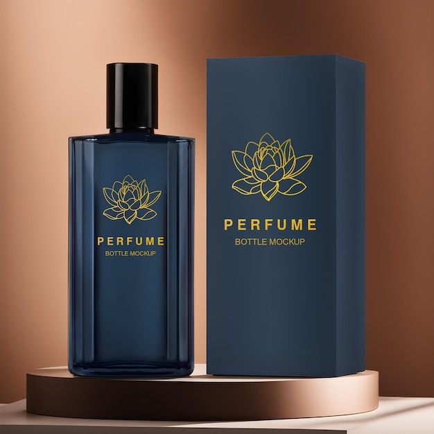 Style minimal de maquette psd de bouteille de parfum