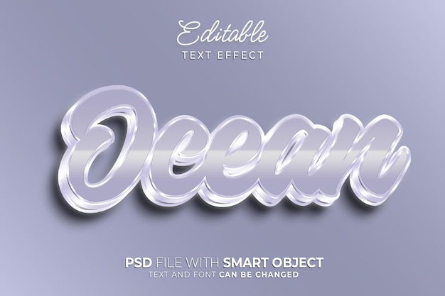 PSD style modifiable d'effet de texte océanique