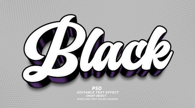Style photoshop d'effet de texte modifiable 3d noir avec arrière-plan