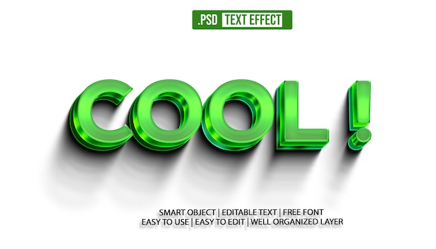 Style Photoshop d'effet de texte modifiable PSD cool 3D