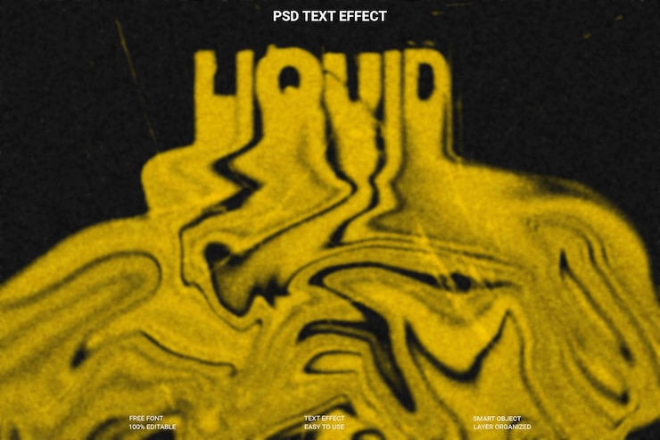 PSD style de police fondue liquide
