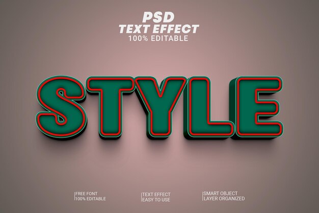 Style PSD Effet de style de texte 3d