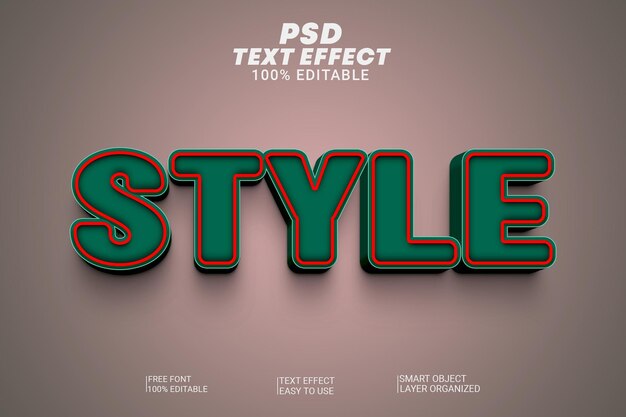 PSD style psd effet de style de texte 3d