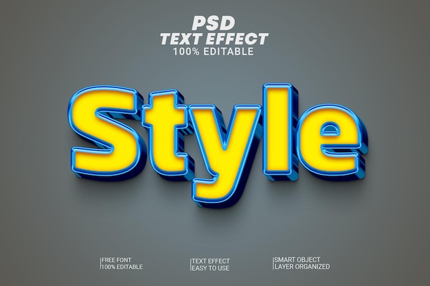 Style PSD Effet de style de texte 3d