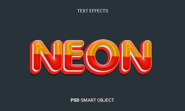 Style Psd D'effet De Texte 3d Modifiable Au Néon