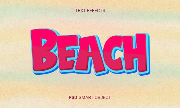 Style Psd D'effet De Texte 3d Modifiable De Plage