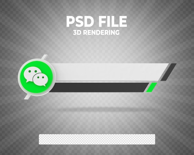 PSD style de rendu 3d de la troisième bannière inférieure de wechat