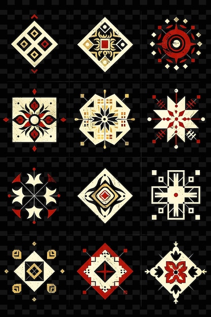 PSD le style scandinave trellises pixel art avec motif géométrique texture créative designs d'objets au néon y2k