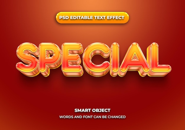 Style spécial d'effet de texte modifiable en 3d