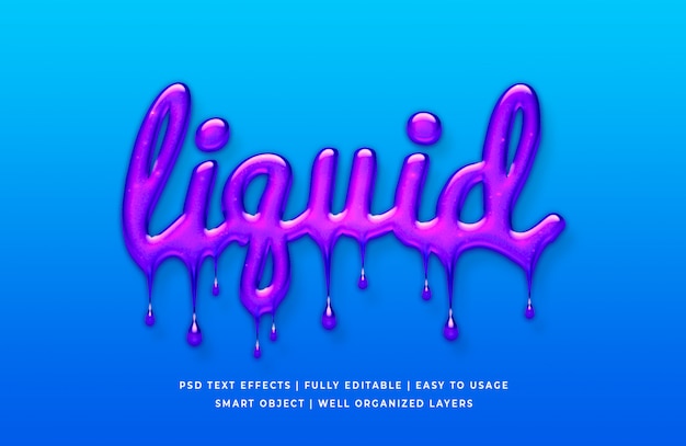 Style de texte 3d liquide