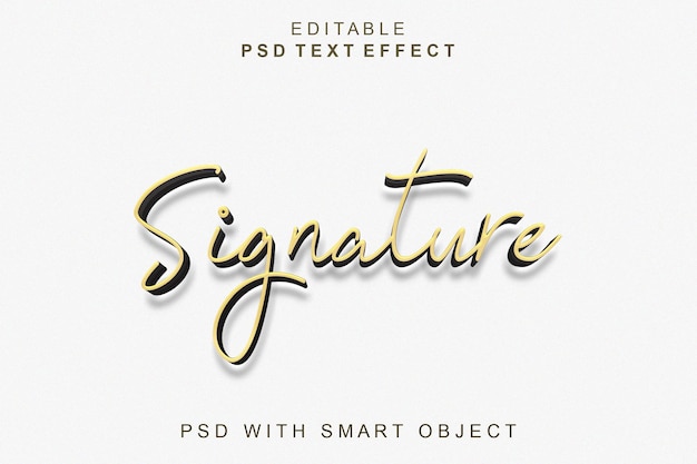 PSD style de texte 3d signature