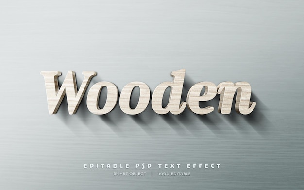 Style de texte en bois à effet de texte modifiable