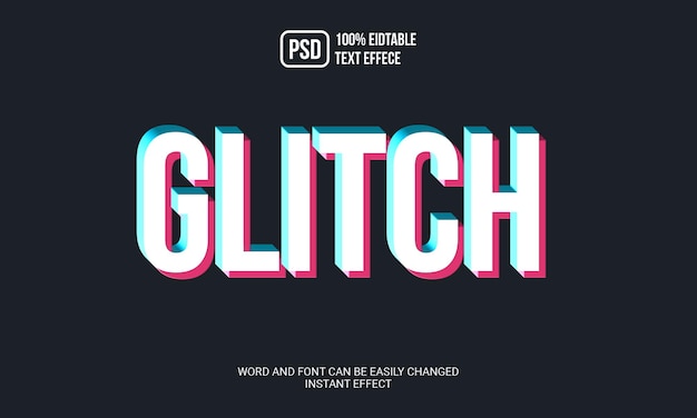 Style de texte modifiable Glitch 3D
