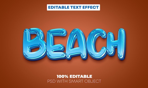 Style De Texte De Plage D'effet De Texte Modifiable