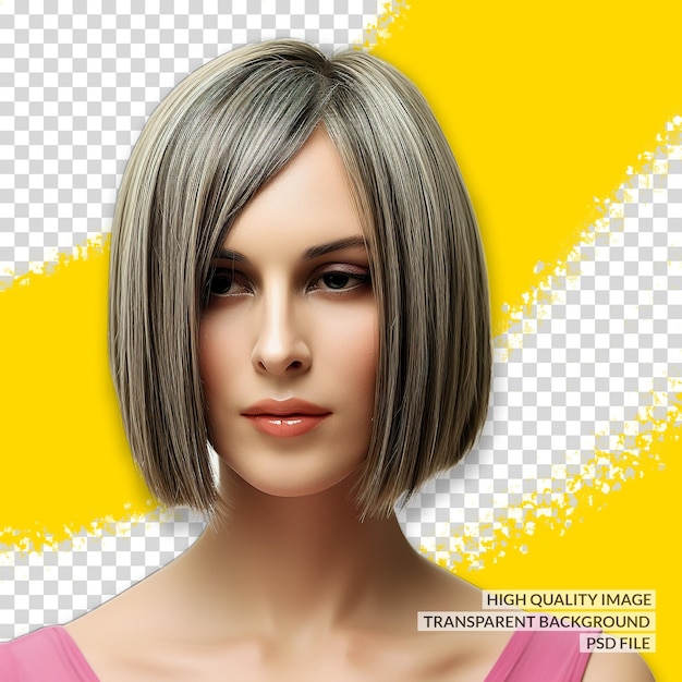 PSD le style de tressage des cheveux 3d png clipart fond isolé transparent