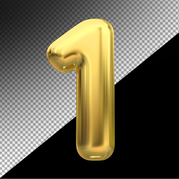 Styles de ballons 3d en or numéro 1