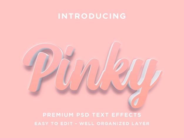 Styles d'effet de texte rose et modifiable PSD