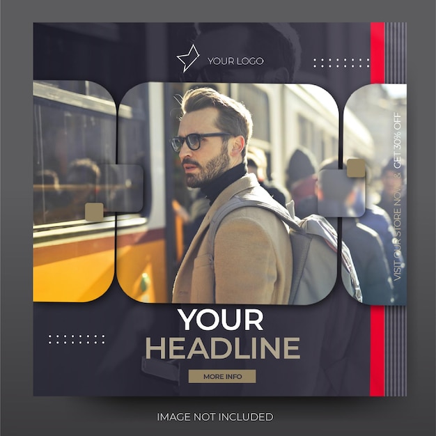 Stylischer Mode-Instagram-Social-Media-Post-Feed
