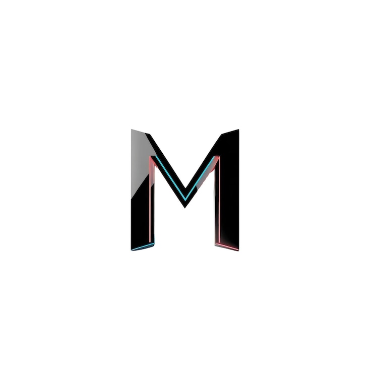 PSD stylish 3d letter m logo