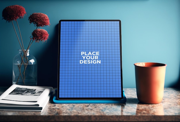 Stylish and Eye-Catching Tablet Screen Display Mockup for Graphic Design and Technology Showcase