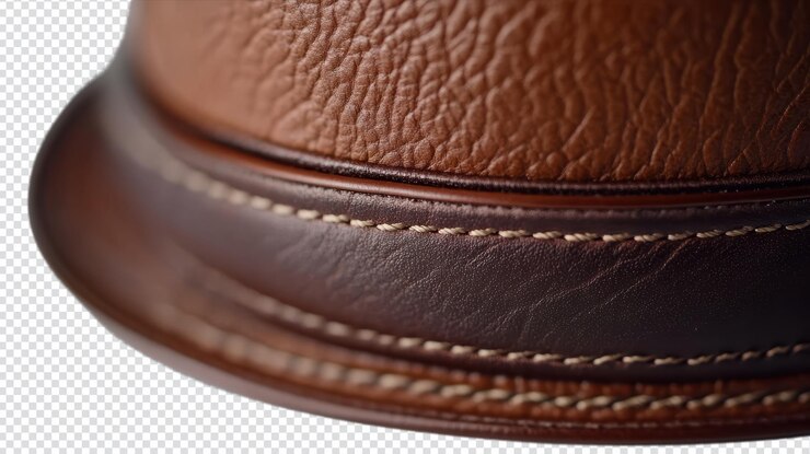 PSD stylish brown leather hat band con sutiles costuras perfecto para mejorar sus sombreros favoritos de una manera a la moda