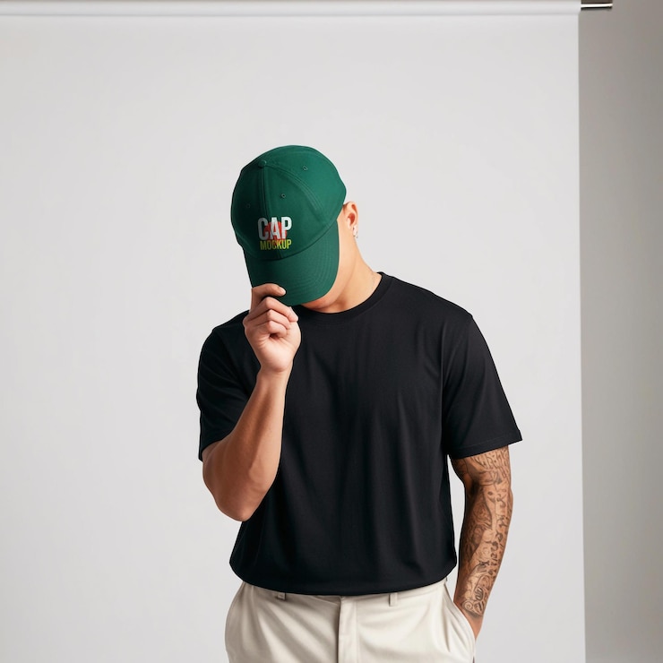 Stylish Cap Mockups per immagini realistiche
