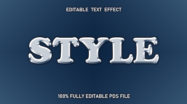 Stylish Chrome Text Effect Design File PSD completamente modificabile