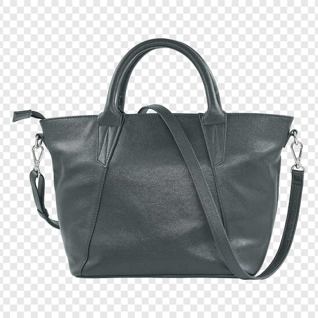 Stylish Gray Leather Tote Bag con cinghia per la spalla