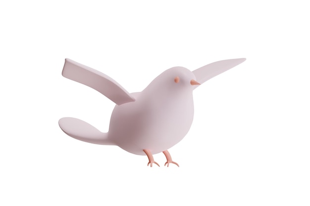 Stylized 3D Pigeons Bird Illustration in Flight Icona 3D