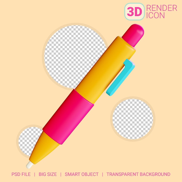 Stylo à Bille 3d Avec Fond Transparent