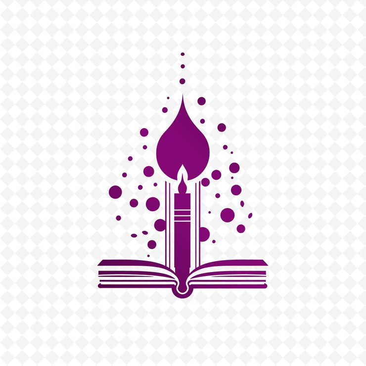 PSD un stylo violet avec un signet violet sur le devant