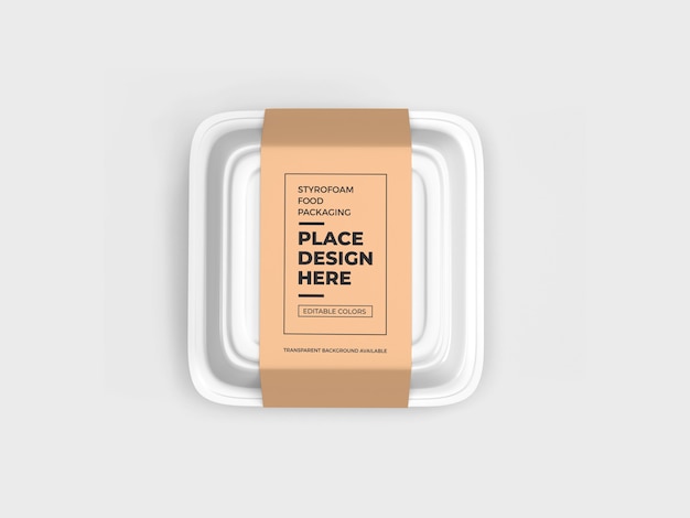 Styropor food box verpackung mockup design isoliert