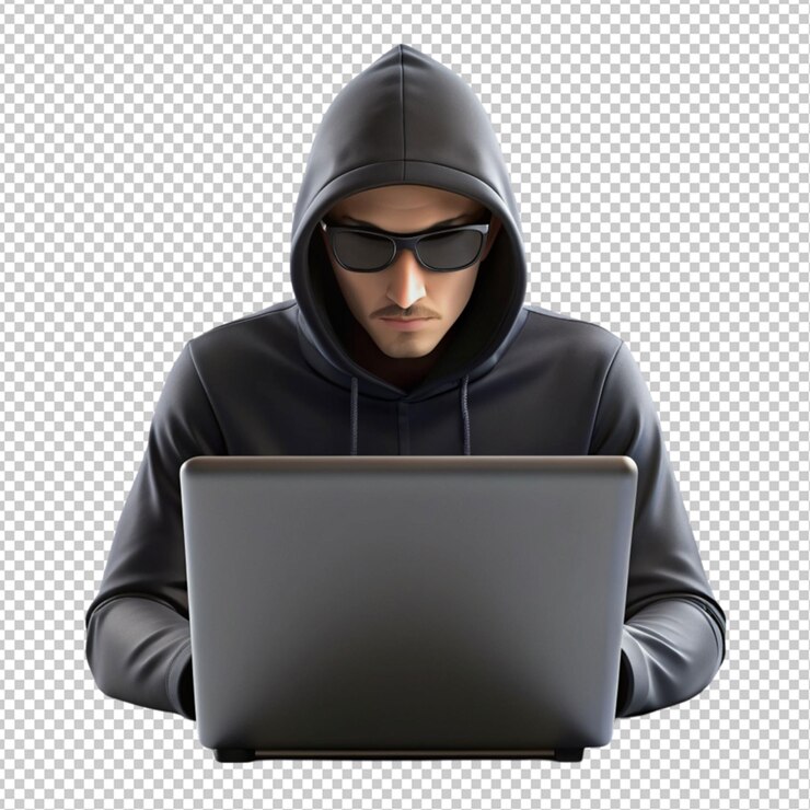 PSD su sfondo bianco hacker