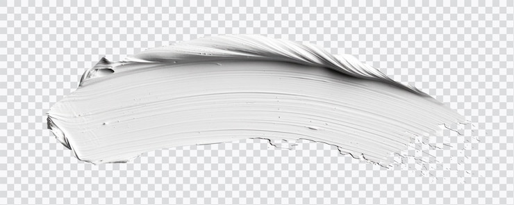 PSD una suave pincelada de pintura blanca sobre un fondo transparente perfecta para el diseño gráfico y los proyectos artísticos