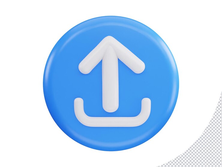 PSD subir botón de flecha arriba 3d renderizado vector icono ilustración
