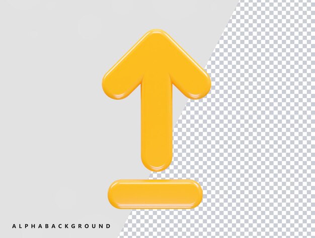 Subir el ícono del elemento de ilustración de renderización 3D